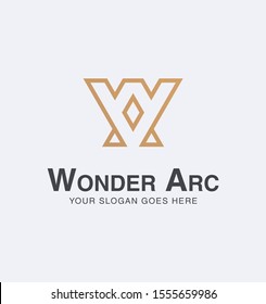 Letters AW or WA initial Monogram of Two letters A&W. Luxury, simple, minimal and elegant Logo Template, combination initials A and W. Best identity for luxury brand, hotels, boutiques, and jewelry.