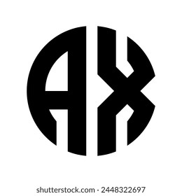 Buchstaben AX im kreisförmigen Logo-Design