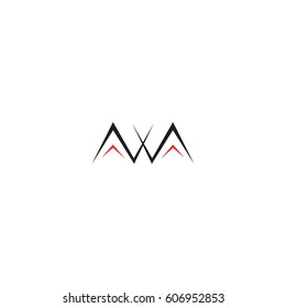 letters AXA lines shape logo vector