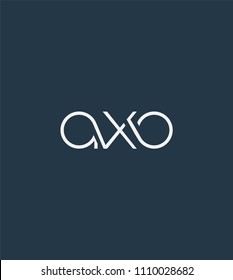 Letters AXO logo icon vector element.