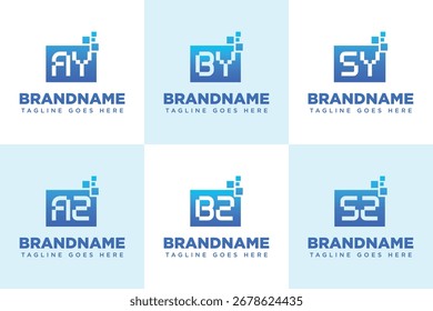 Cartas AY AZ BY BZ SY SZ Data Tech Logo, que simboliza datos, innovación y soluciones digitales
