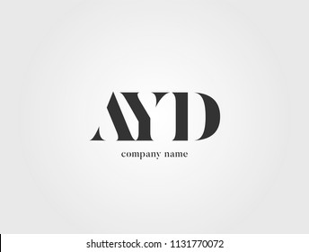 Letters AYD, A Y D logo icon with business card vector template.
