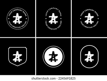 Letters AZ or ZA monogram template logo initial, badge design