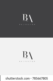 Letters B & A, BA joint logo icon. vector element.