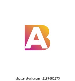 Letters A B, AB joint logo icon with business card vector template