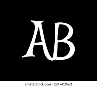 Letters A B, AB joint logo. Alphabet logo design. Creative Letter AB logo design black and white