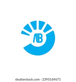 Letters A B, AB joint logo icon with business card vector template