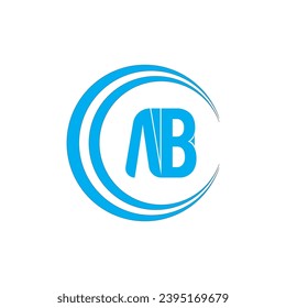 Letras A B, icono del logotipo conjunto AB con plantilla vectorial de tarjeta de visita