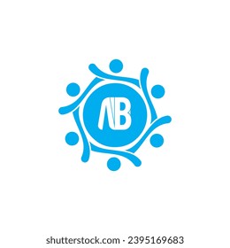 Letters A B, AB joint logo icon with business card vector template