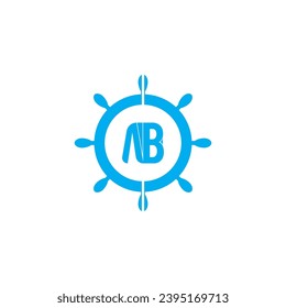 Letras A B, icono del logotipo conjunto AB con plantilla vectorial de tarjeta de visita