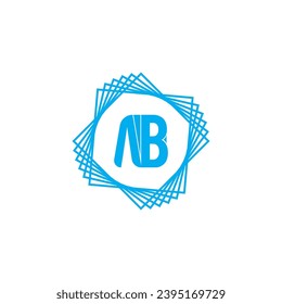 Letras A B, icono del logotipo conjunto AB con plantilla vectorial de tarjeta de visita