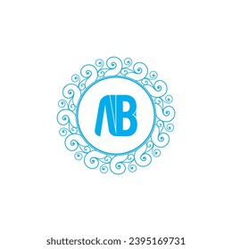 Letters A B, AB joint logo icon with business card vector template