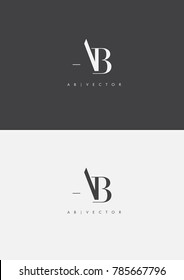 Letters A & B, AB joint logo icon. vector element.