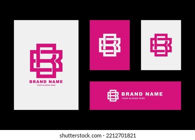 Letters B or BB monogram template logo initial for clothing, apparel, brand