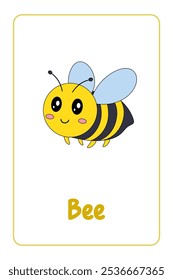 Letters B is for Bee. Animal Flashcard printable learn letters Alphabet abc english for kids education and game activity. Kindergarten and preschool worksheets printable for kids.