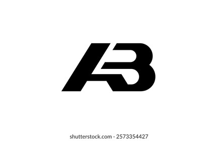 Letters A B Black AB Initials Logo Design - Minimalist Monogram Branding Template