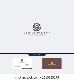 Letters B C, E&S joint logo icon with business card vector template
