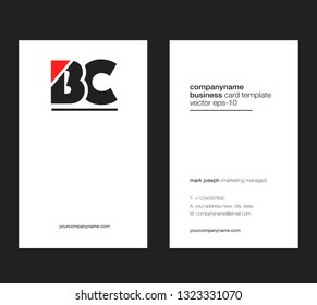 Letters B C Joint logo icon with business card vector template.

