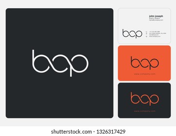 Letters B C P joint logo icon with business card vector template.