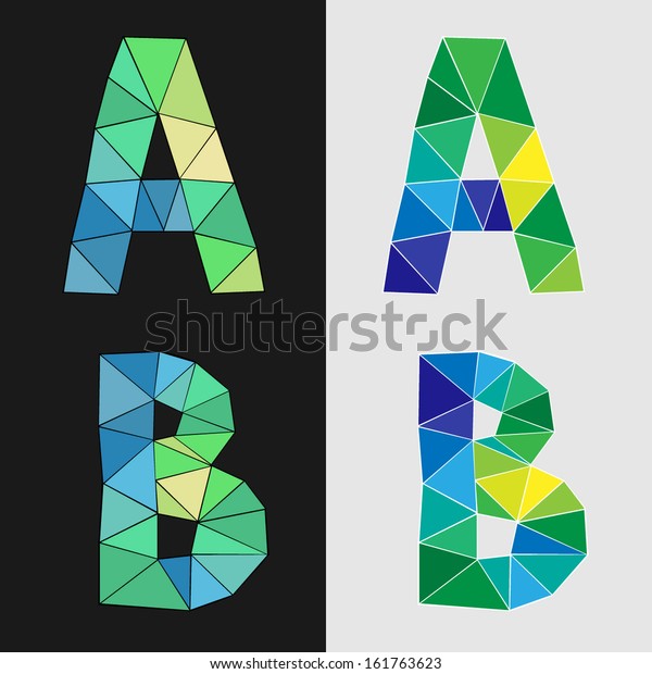 Letters B Colorful Geometric Font Stock Vector (Royalty Free) 161763623