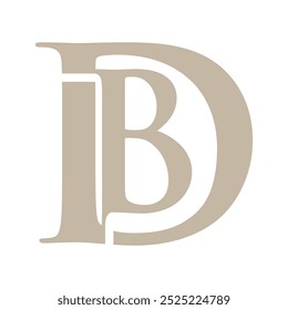 letters B and D with a brown aesthetic design