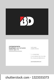 Letters B D Joint logo icon with business card vector template.
