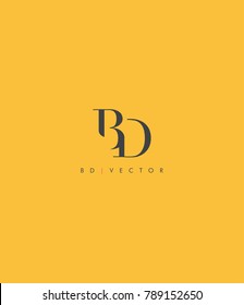 Letters B D joint logo icon vector element.

