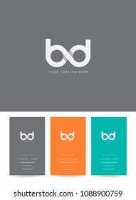 Letters B & D logo icon with business card vector template.
