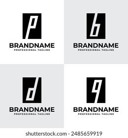 Letters B D P Q Square Dynamic Logo Set, suitable for any business