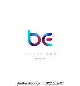 Letters B E, B & E logo, multi colour letters icon vector template.

