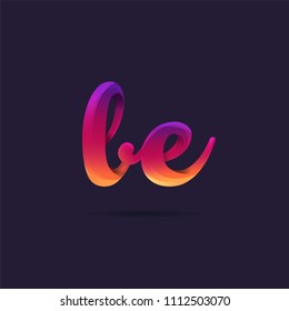 Letters B E, B & E logo, multi colour letters icon vector template.
