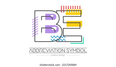 Letters B and E. Merging of two letters. Initials logo or abbreviation symbol. Vector illustration for creative design and creative ideas. Flat style.