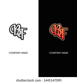letters B and F with the concept of red color gradation and logo original