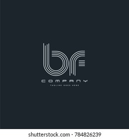 Letters B & F joint logo icon. Stroke letter vector element.