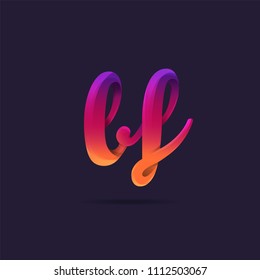 Letters B F, B & F logo, multi colour letters icon vector template.
