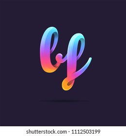 Letters B F, B & F logo, multi colour letters icon vector template.
