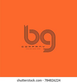 Letters B & G joint logo icon. Stroke letter vector element.