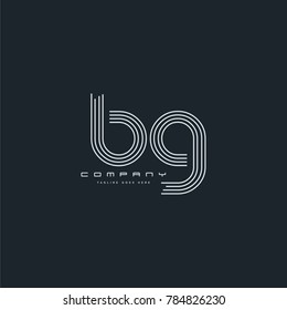 Letters B & G joint logo icon. Stroke letter vector element.