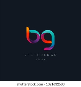 Letters B G, B & G logo, multi colour letters icon vector template.

