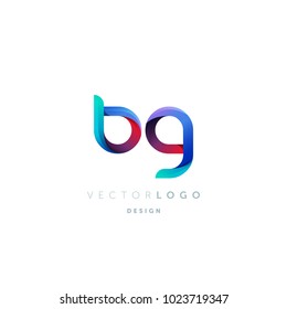 Letters B G, B & G logo, multi colour letters icon vector template.