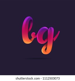 Letters B G, B & G logo, multi colour letters icon vector template.
