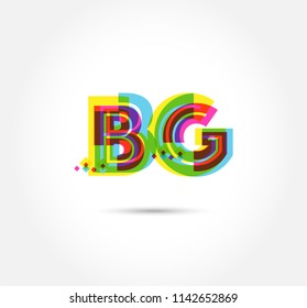 Letters B G logo, multi colour letters icon vector template.
