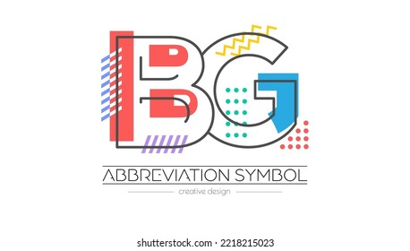 Letters B and G. Merging of two letters. Initials logo or abbreviation symbol. Vector illustration for creative design and creative ideas. Flat style.