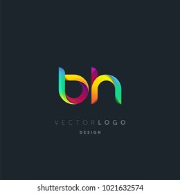 Letters B H, B & H logo, multi colour letters icon vector template.


