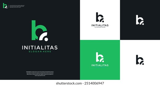 Letras B con Plantilla de diseño de logotipo minimalista humano