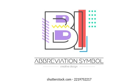 Cartas B y yo. Fusión de dos letras. Símbolo inicial de logotipo o abreviatura. Ilustración vectorial para diseño creativo e ideas creativas. Estilo plano.