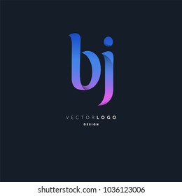 Letters B J joint logo icon vector element.