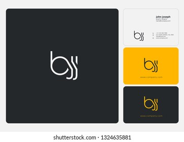 Letters B J J logo icon with business card vector template.