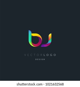 Letters B J, B & J logo, multi colour letters icon vector template.

