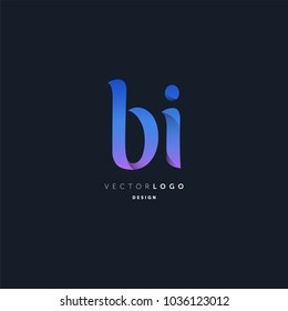 Letters B I joint logo icon vector element.